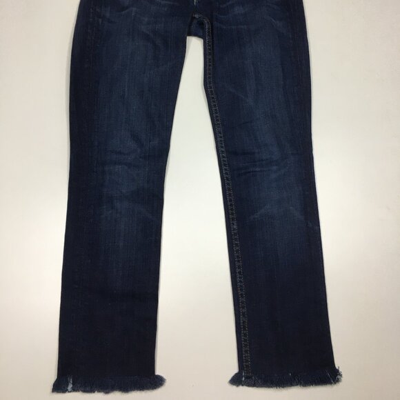 HUDSON Dark Wash COLLIN FLAP Fray Raw Hem 5 Pocket Logo Hardware Skinny Jeans - Picture 9 of 13